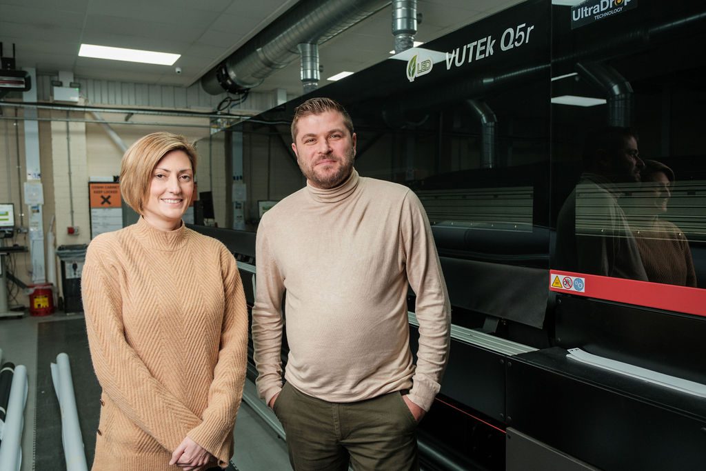 Nicole Spencer, Managing Director, and Alex Wood, Commercial Director, RMC Digital Print