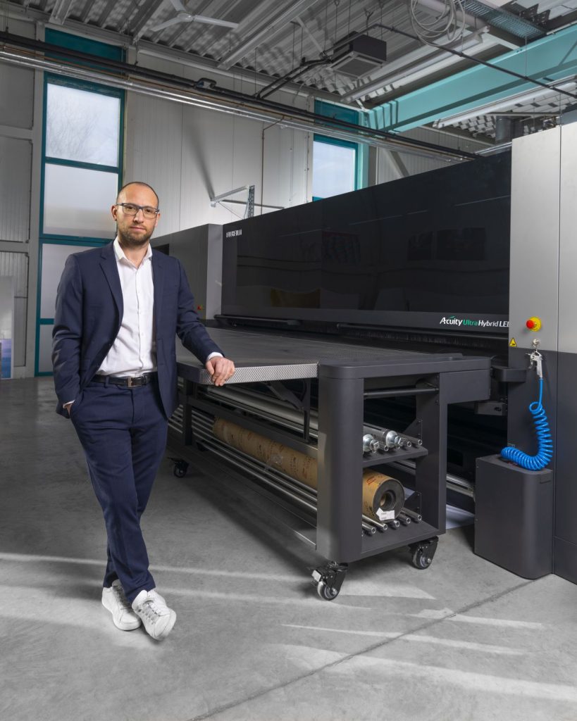 Sven Breiter, CEO of Fokina with Fujifilm's Acuity Ultra Hybrid LED printer