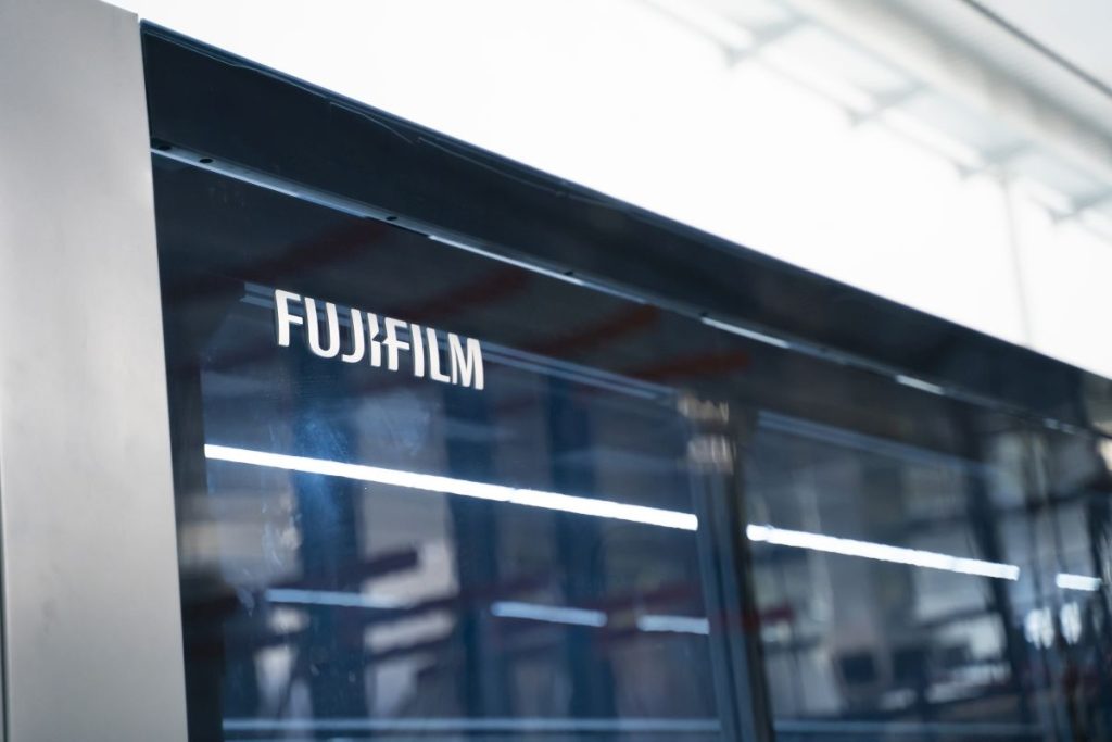 Fujifilm logo on buidling