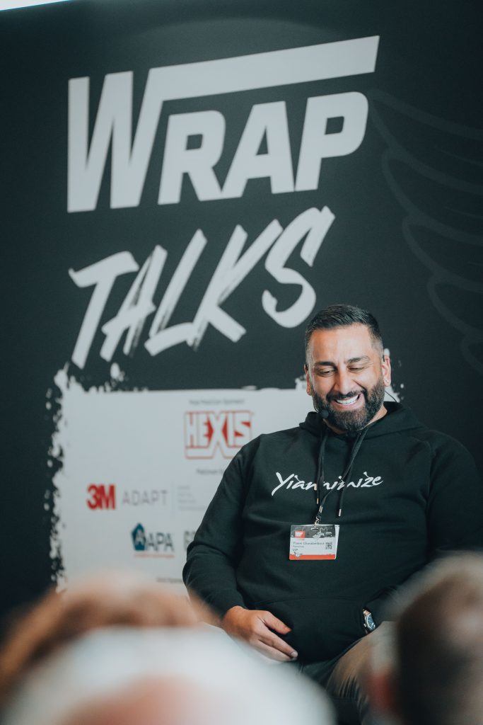 Yianni hosting a talk at WrapFest 2024