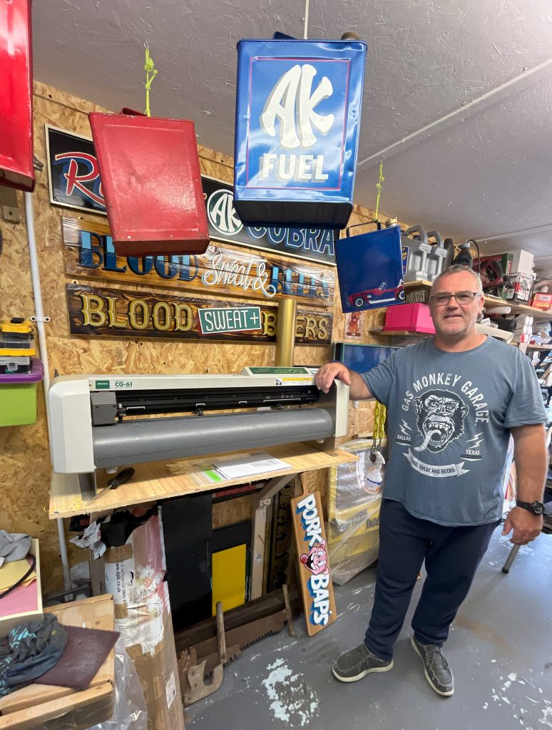 Richard Cole with his 27-year old Mimaki CG-61 vinyl cutter