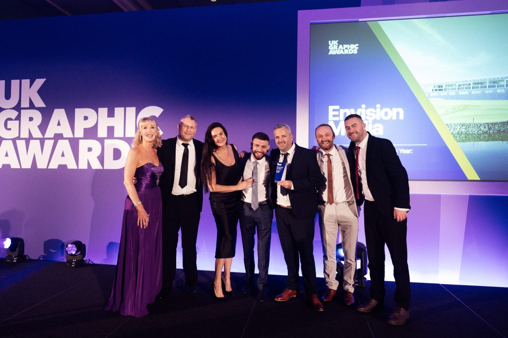 Photo of Envision Media winning UK Graphic Award for Wide-Format Printers