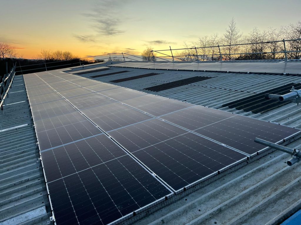 Solar panels on roof